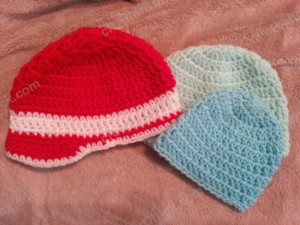 Free Crochet Pattern - Easy Peasy Baby / Infant Sized (6 to 12 Months) Double Crochet Beanie Hat Pattern