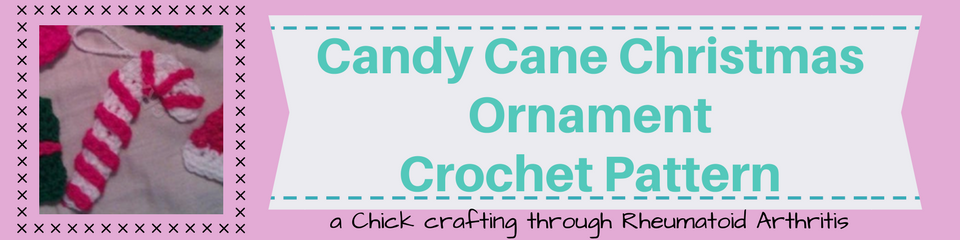 Candy Cane Christmas Ornament Crochet Pattern_ a chick crafting through Rheumatoid Arthritis cRAfterChick.com