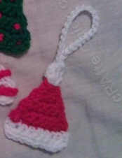Santa Claus Hat Christmas Ornament Crochet Pattern Free