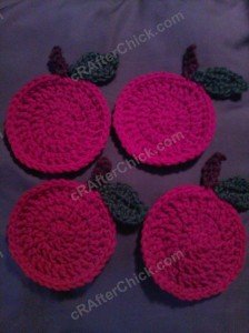 Teacher Apple Coasters Crochet Pattern