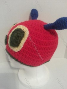 The Very Hungry Caterpillar Beanie Hat Crochet Pattern for Story Reading Time Left Side View