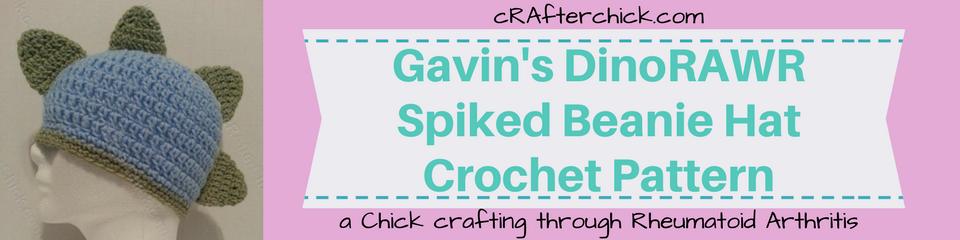 Gavin's DinoRAWR Spiked Beanie Hat Crochet Pattern_ a chick crafting through Rheumatoid Arthritis cRAfterChick.com