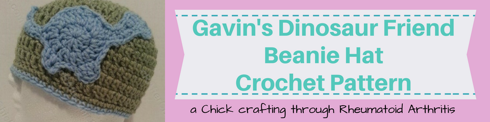 Gavin's Dinosaur Friend Beanie Hat Crochet Pattern_ a chick crafting through Rheumatoid Arthritis cRAfterChick.com