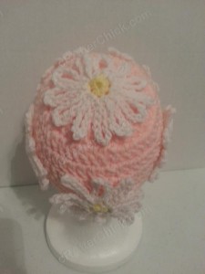 Head Full of Daisies Beanie Hat Crochet Pattern From Behind
