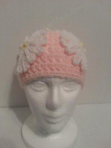 Head Full of Daisies Beanie Hat Crochet Pattern Front View