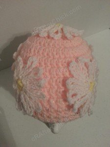 Head Full of Daisies Beanie Hat Crochet Pattern Frontal Top View