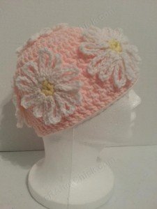 Head Full of Daisies Beanie Hat Crochet Pattern Right Side View