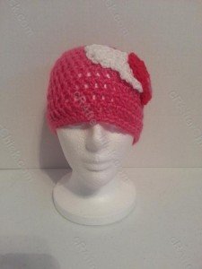 Jordan's Pink Angels Beanie Hat Crochet Pattern Front View