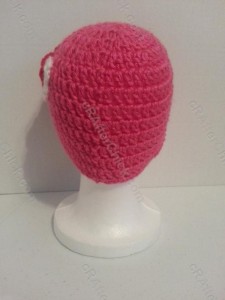 Jordan's Pink Angels Beanie Hat Crochet Pattern Rear View