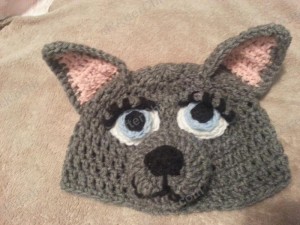 Mother Wolf Crochet Beanie Hat Pattern Front View