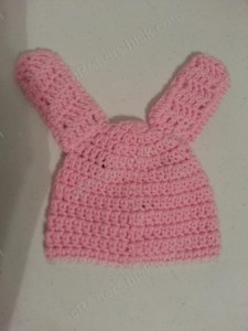 Easy Anime Inspired Bunny Beanie Hat Crochet Pattern Rear View
