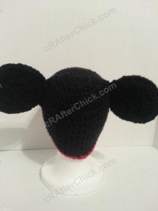 Mickey Mouse Oversized Ears Beanie Hat Crochet Pattern Rear View