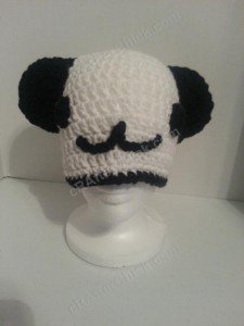 Pankun the Panda Character Beanie Hat Crochet Pattern frontal view