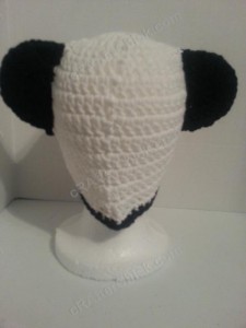 Pankun the Panda Character Beanie Hat Crochet Pattern rear view