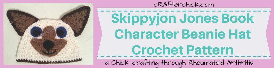 Skippyjon Jones Book Character Beanie Hat Crochet Pattern_ a chick crafting through Rheumatoid Arthritis cRAfterChick.com