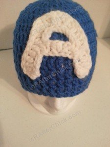 Captain America Superhero Beanie Hat Crochet Pattern View from Above