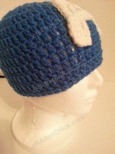 Captain America Superhero Beanie Hat Crochet Pattern Right Front View