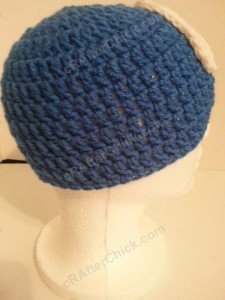 Captain America Superhero Beanie Hat Crochet Pattern Right Profile View