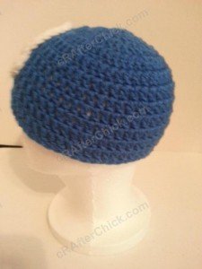 Captain America Superhero Beanie Hat Crochet Pattern Left Side Profile