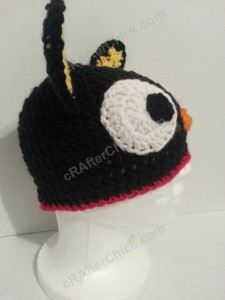 Chococat the Black Cat Character Hat Crochet Pattern Right Profile View