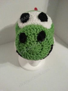 Yoshi Character Beanie Hat Crochet Pattern Front View