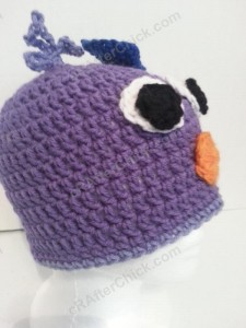 Rochelle's Pretty Purple Chick Beanie Hat Crochet Pattern Right Profile