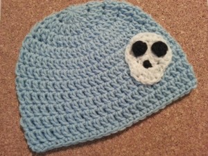 Easy Unisex Skull Applique Crochet Pattern on Hat
