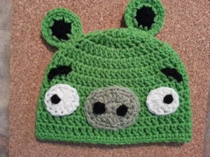 Angry Birds' Minion Green Pig Character Hat Crochet Pattern