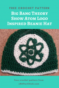 Big Bang Theory Show Atom Logo Inspired Beanie Hat Free Crochet Pattern