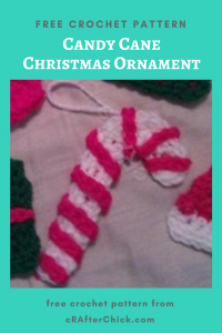 Candy Cane Christmas Ornament Free Crochet Pattern