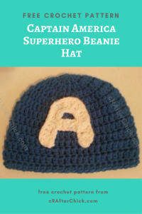 Captain America Superhero Beanie Hat Free Crochet Pattern