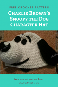 Charlie Brown’s Snoopy the Dog Character Hat Free Crochet Pattern
