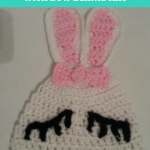 Chibi Sleeping Bunny with Bow Beanie Hat Crochet Pattern