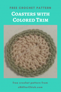 Coasters with Colored Trim Free Crochet Pattern