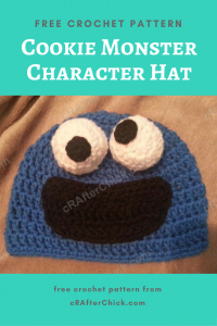 Cookie Monster Character Hat Free Crochet Pattern