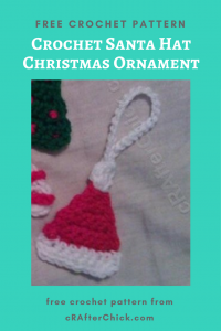 Crochet Santa Hat Christmas Ornament Free Crochet Pattern