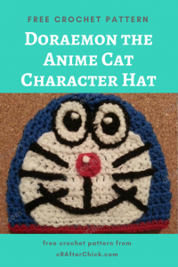 Doraemon the Anime Cat Character Hat Free Crochet Pattern