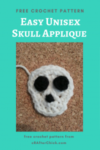 Easy Unisex Skull Applique Free Crochet Pattern long image