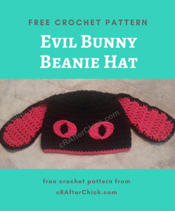 Evil Bunny Beanie Hat Free Crochet Pattern