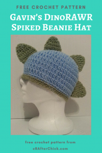 Gavin’s DinoRAWR Spiked Beanie Hat Free Crochet Pattern