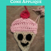 Happy Icecream Cone Applique Free Crochet Pattern