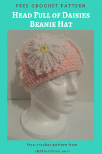 Head Full of Daisies Beanie Hat Free Crochet Pattern