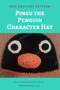 Pingu the Penguin Character Hat Crochet Pattern long image