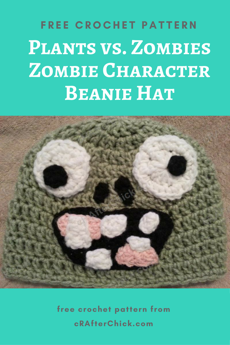Plants Vs Zombies Zombie Character Beanie Hat Crochet Pattern
