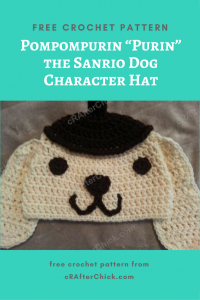 Pompompurin “Purin” the Sanrio Dog Character Hat Free Crochet Pattern