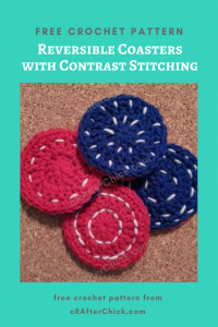 Reversible Coasters with Contrast Stitching Free Crochet Pattern