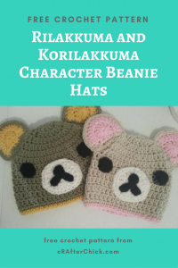 Rilakkuma and Korilakkuma Character Beanie Hats Free Crochet Pattern