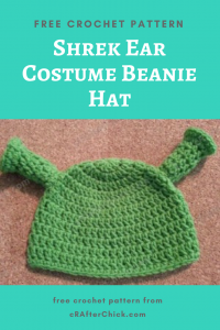 Shrek Ear Costume Beanie Hat Free Crochet Pattern long image