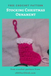 Stocking Christmas Ornament Free Crochet Pattern