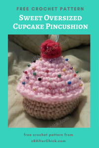 Sweet Oversized Cupcake Pincushion Free Crochet Pattern